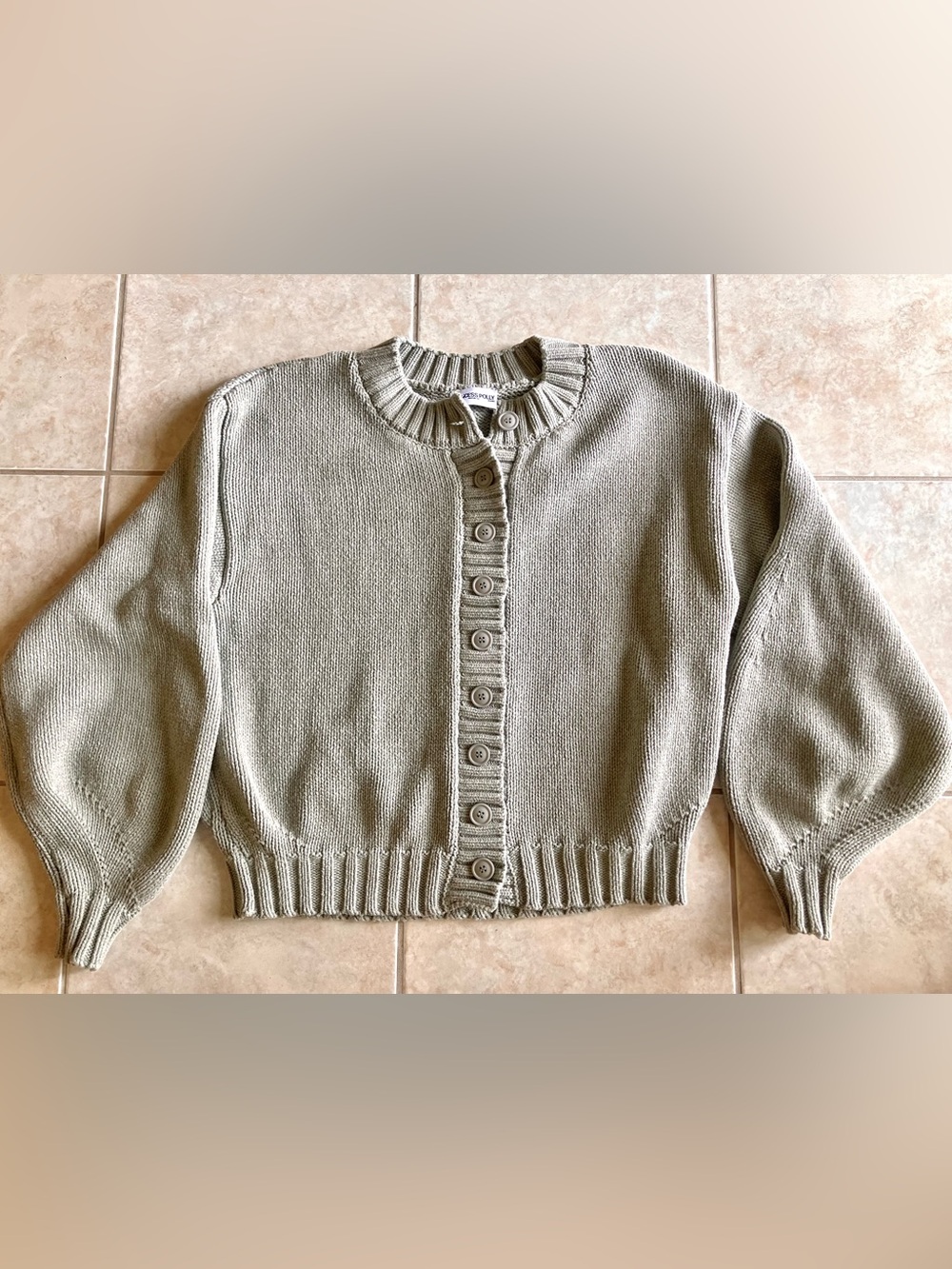 Princess Polly Sage Green Button-Up Knit Cardigan